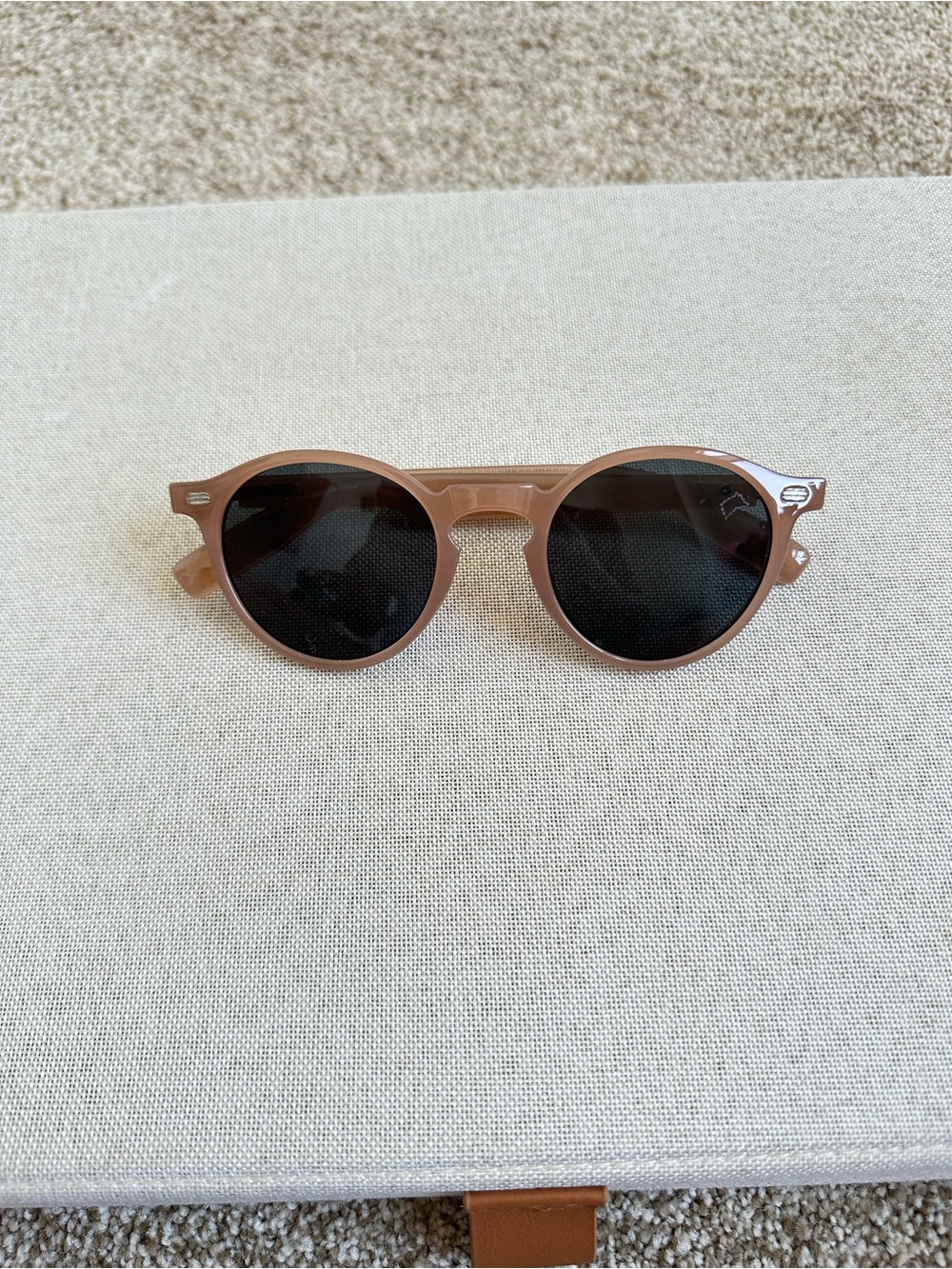 Women’s Round Beige Sunglasses - Classic Neutral Style